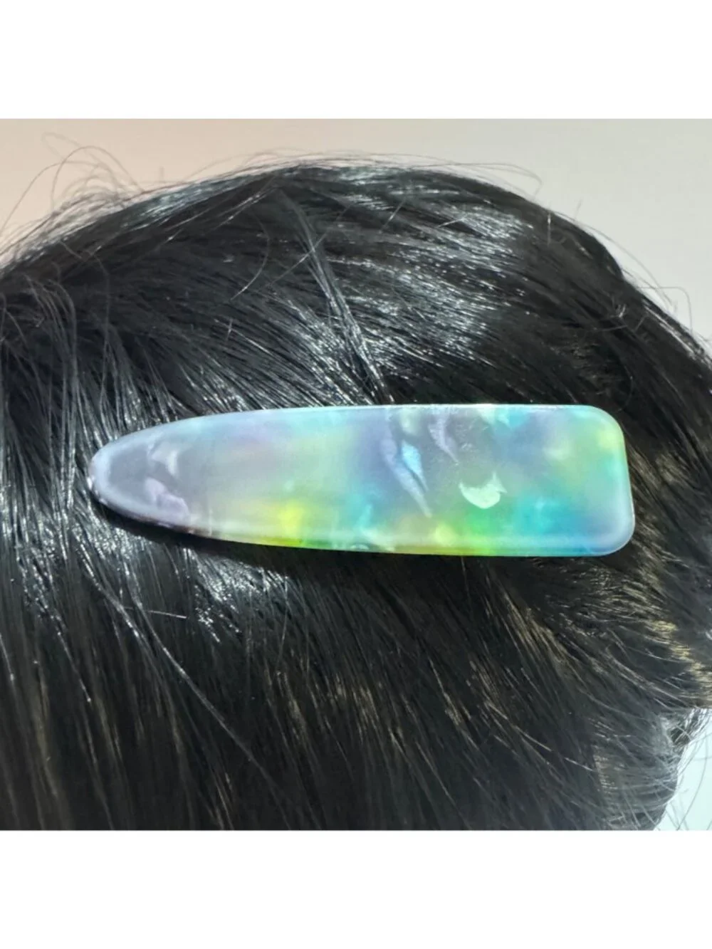 Multicolor Acrylic Hair Clip Gold Metal Backing Alligator Style New Condition